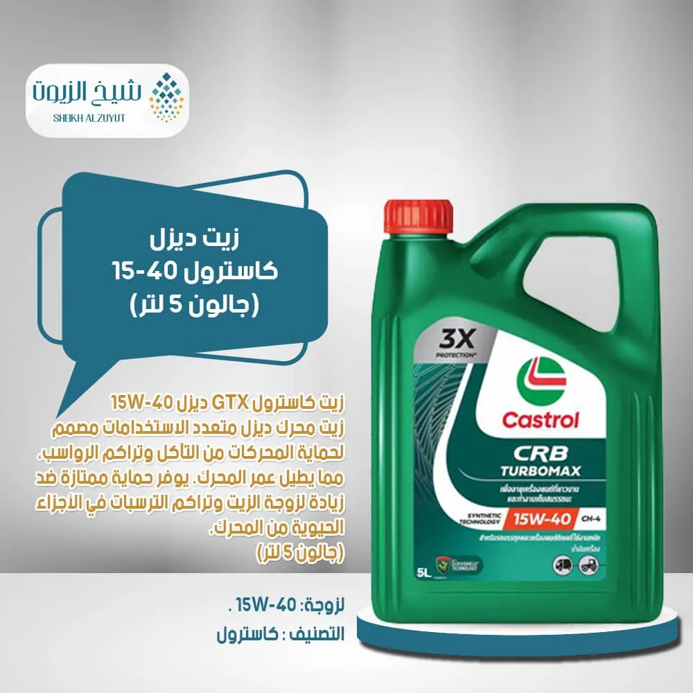 [6281001127123] زيت ديزل كاسترول 15-40 (جالون5  لتر)